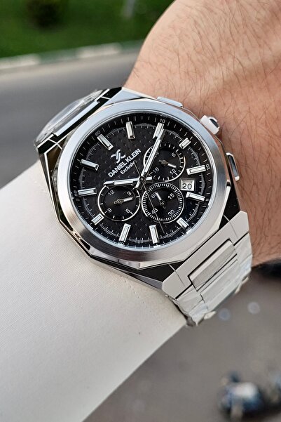 Daniel Klein Black Dial, Gray Color Strap, Same as in the Image, 44 mm Men's ...
