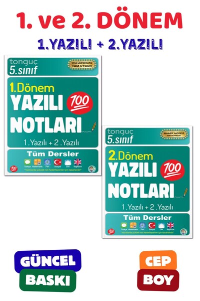 Tonguç Yayınları 5. Sınıf Yazılı Notları 1. Dönem Ve 2. Dönem 1 Ve 2. Yazılı ...