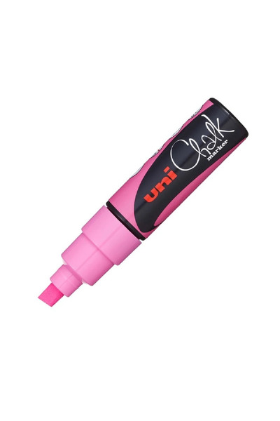Uni Marker creta lichida Chalk, 8mm, ROZ FLUO
