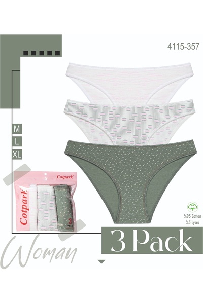 Cotpark Ženske Osnovni Pamuk komadne bikini gaćice 3-pakovanje 4115