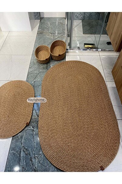naylişhome 70x120 سم، 40x60 سم. طقم حمام مع 2 سجادة، 2 سلة بيضاوية. هدية، مهر...