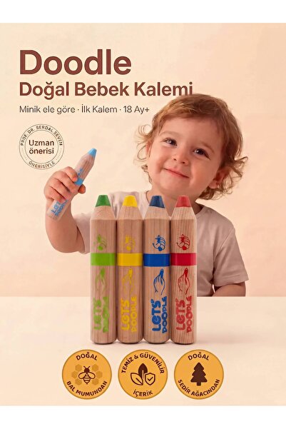 Lets Doodle İlk Kalem 4'lü - Minik Eller İçin Doğal İçerik