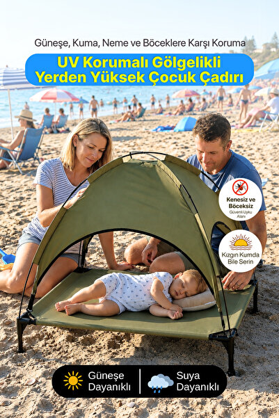 Reyo Yerden Yükseltilmiş Çocuk Çadırı, UV Korumalı Gölgelikli Kamp, Bahçe & P...