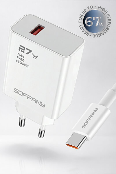 Soffany 27W HIZLI ŞARJ ADAPTÖRÜ - TYPE-C KABLOLU - 67W DESTEKLİ TELEFONLARLA ...