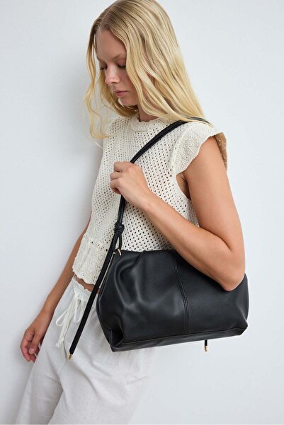 Shule Bags Casa Shoulder Bag with Tie Detail Black