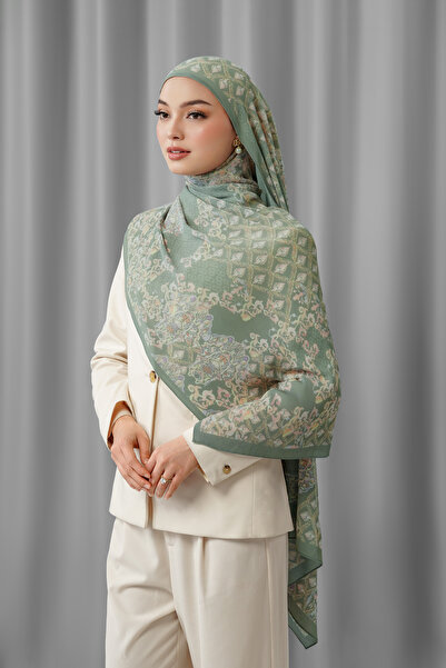 Buttonscarves Granada Pleated Shawl - Cameo Green