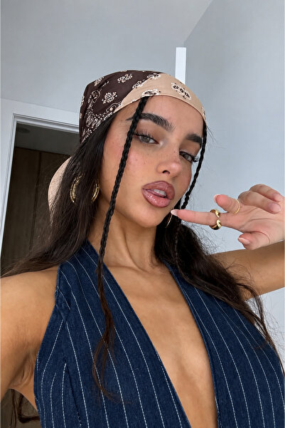 Women's Patterned Bandana Scarf 50x50cm