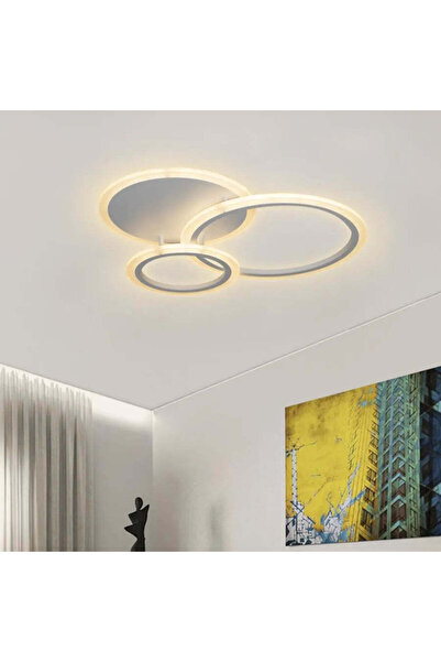OEM Candelabru LED LUCY 52W cu telecomandă, 3 inele, lumină rece/caldă/neutră...
