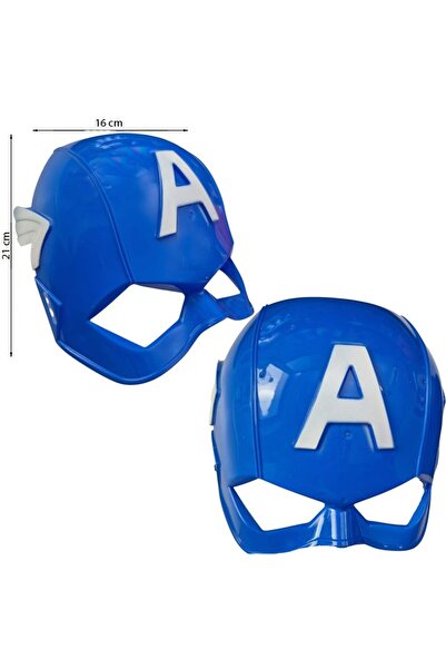 partidolu Çocuk Boy Kaptan Amerika Captain America Maskesi 1 Adet 21x16 Cm