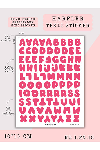 Else Craft Harf Temalı Sticker Koyu Tonlar Pembe 1.25.10 - Ajanda Planlayıcı ...