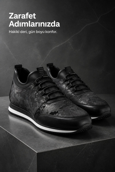 PATRICK CASSA Men's Genuine Leather Classic Daily Walking Sports Shoes