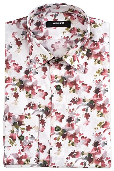 Bigotti Camasa Slim alba print floral