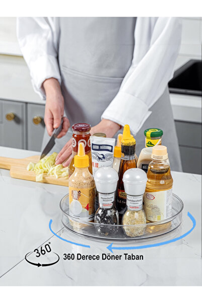 EVSTYLE 360-Degree Rotating Kitchen - Cabinet - Refrigerator Organizer