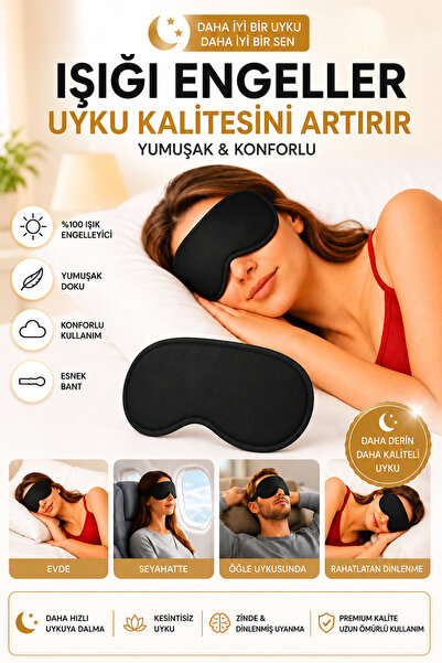 Sleeping Patch Lightproof Black Soft Fabric Sleeping Mask Eye Patch Eye Mask