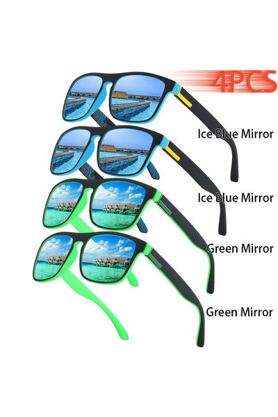 Choice12 4PCSF733 4PCS Classic Vintage Colorful Stripe Sunglasses Fashion Des...