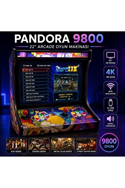 schitec 4KHD 3D Pandora 9800 Arcade Oyunlu Taşınabilir Pandora Masaüstü Kabin...