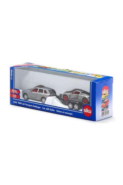 Siku Maket 155 Ölçek Car With Trailer Araç Set N2544
