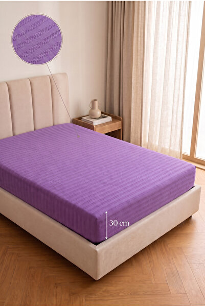 Miabella Home 100% памук Армура Двойно еластично прилепващо чаршаф Меко текст...
