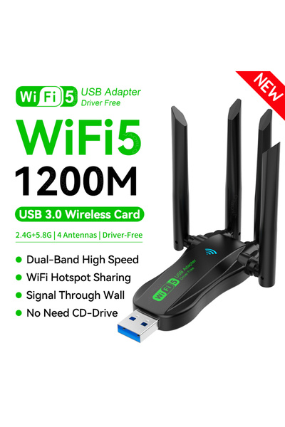 Choice1 New USB3.0 1200Mps 1200Mbps WiFi USB Adapter Dual Band 2.4G+5Ghz Wi-F...