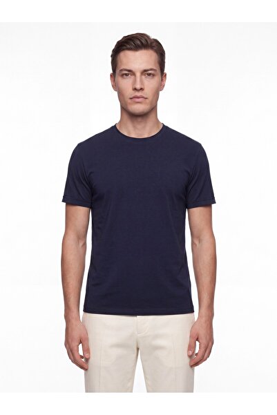 Efor Comfort Fit Cotton Crew Neck Navy Blue T-Shirt Ts 929