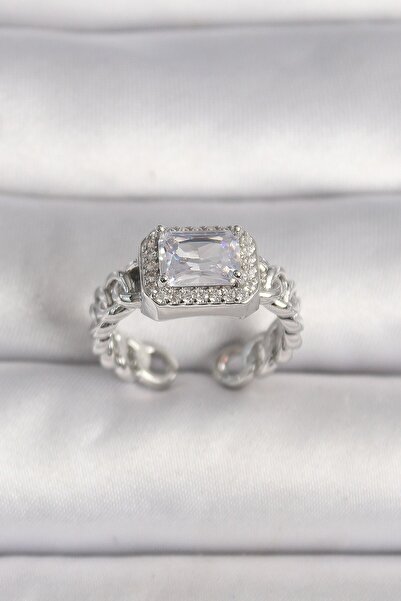 Inure Jewelry النحاس الفضة اللون قابل للتعديل سلسلة مربع الزركون حجر المرأة ا...