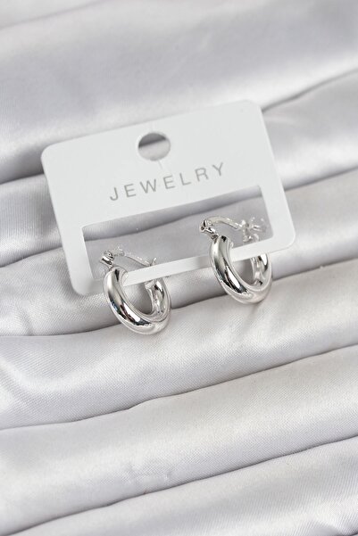 Inure Jewelry حلق نسائي من النحاس الفضي اللون مقاس 15 ملم