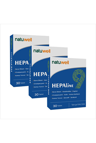 Natuwell Hepaline 9 etken içerikli 30 Tablet 3 kutu