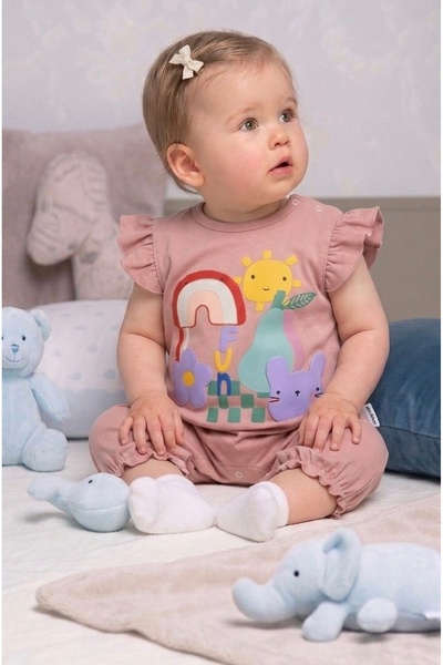 mandalinsbaby جمبسوت بناتي منقوش مع شورت