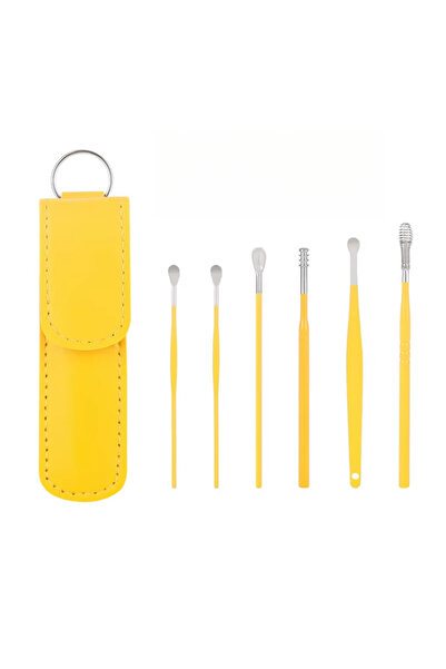 Choice15 E004-D Yellow Effective 6Pcs Earwax Cleaning Tool with Spiral Earpic...