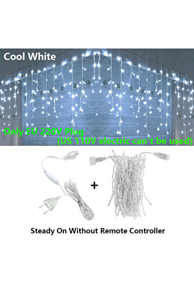 Choice 5M Steady on no remote 3.5-40M LED Icicle String Lights Christmas Curt...
