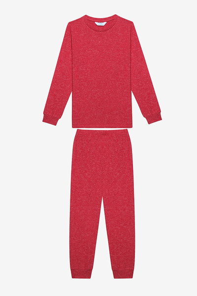 Penti Girl's Red Antique Green Pajama Set