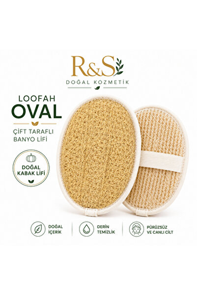 R&S Doğal Kozmetik Loofah Oval Kabak Lifli Banyo Lifi Selülit Ve Batık Karşıtı