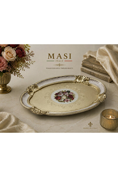 ROY KING صينية قهوة بيضاوية MASI MS47 مقاس 30*22 عاجي