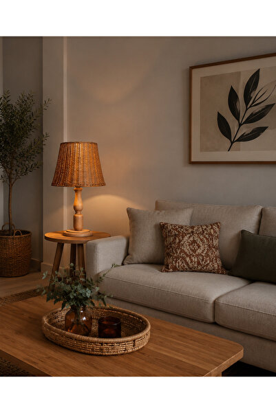 Turkish Belkıs Rattan Lampshade Rattan Bamboo Wicker Jute Macrame Wooden Lamp...