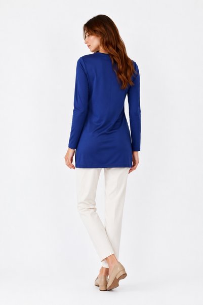 penyebizden Women's Viscose Full Lycra Tunic-Navy Blue