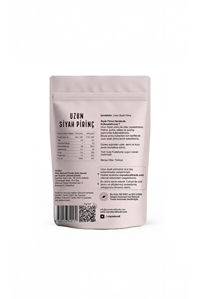 Cey Natural Foods Uzun Siyah Pirinç 500 gr