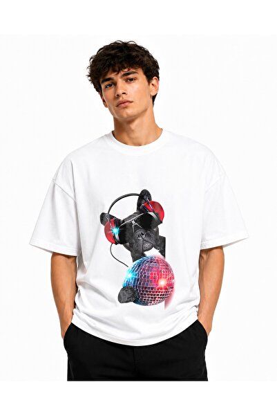 Inscriptie Tricou Unisex Bumbac Premium Casual " Caine disco "