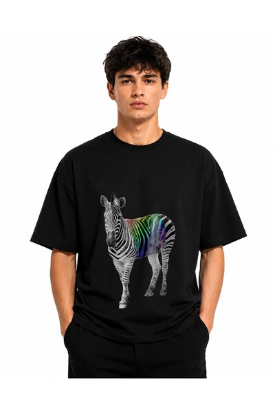 Inscriptie Unisex Premium Cotton Casual T-Shirt "Zebra"