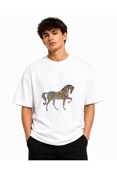 Inscriptie Tricou Unisex Bumbac Premium Casual " Large unicorn "