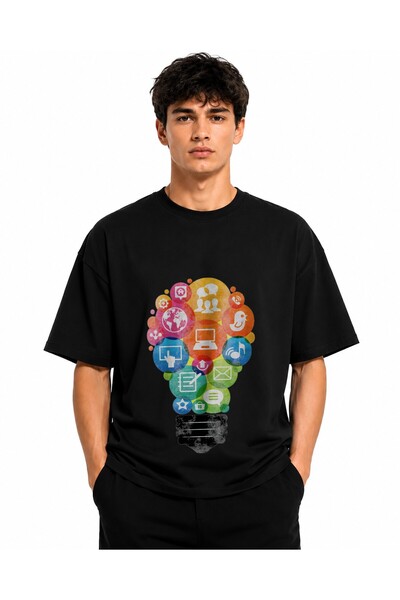 Inscriptie Ουνισέξ Βαμβακερό T-Shirt Υψηλής Ποιότητας  "Ιδέα για Μέσα Κοινωνι...