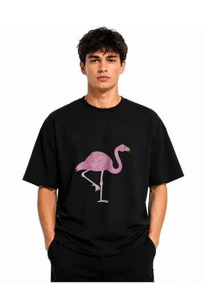 Inscriptie Ουνισέξ Βαμβακερό T-Shirt Υψηλής Ποιότητας "Φλαμίνγκο 5 "