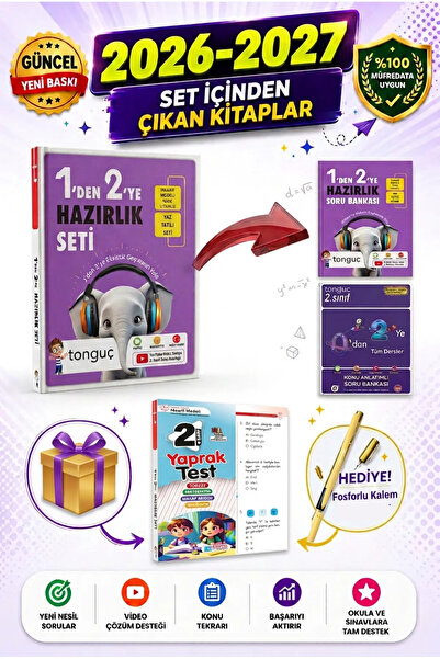 Tonguç Yayınları Tonguç Akademi 1 den 2 ye Hazırlık Seti 2. Sınıf Yaprak Test