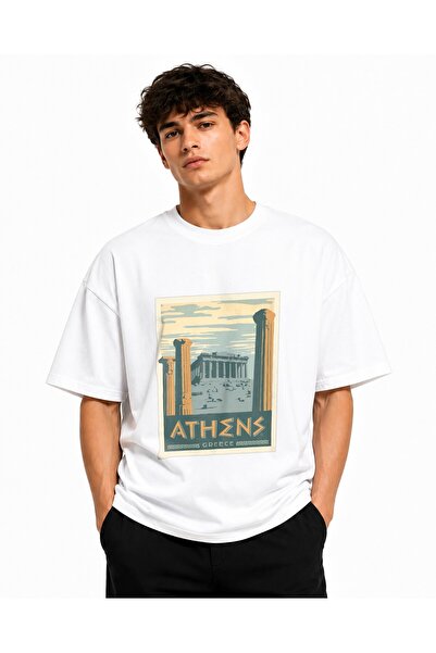 Inscriptie Unisex Βαμβακερό T-Shirt Υψηλής Ποιότητας "Αθήνα"