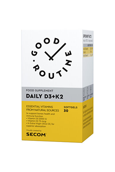 Secom Daily Vitamina D3 + K2, 30 capsule moi,