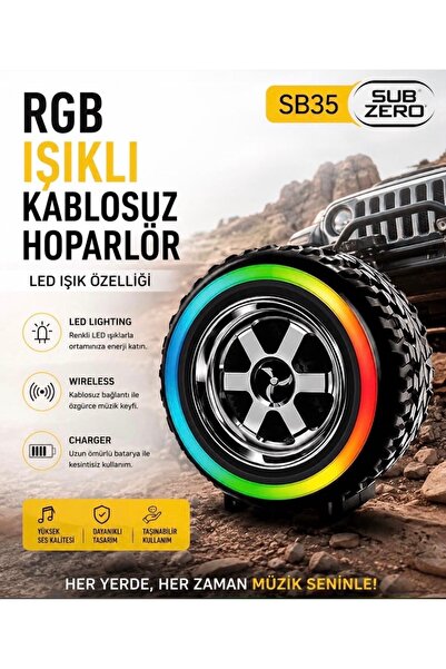Subzero SB35 LED Işıklı Bluetooth Müzik Kutusu | USB & SD Kart Destekli Taşın...