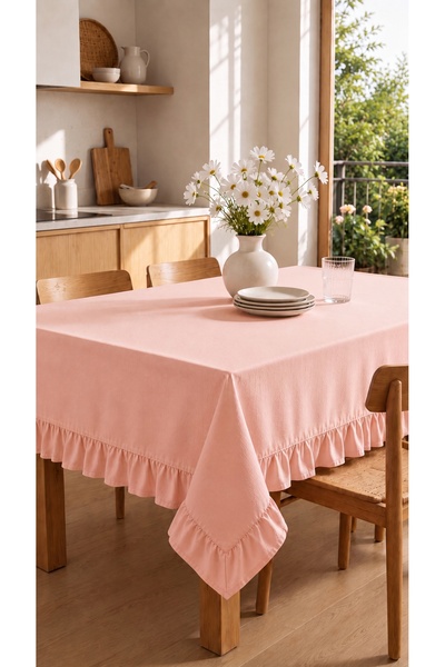 kesenegore Ruffled Ranforce Fabric Tablecloth