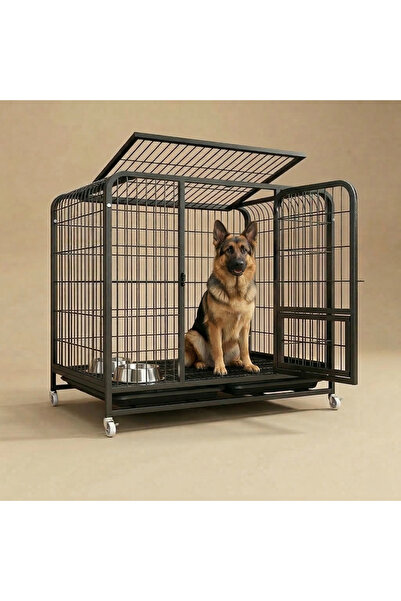 Tasma Market Tekerlekli Metal Köpek Kulübesi ve Taşıma Kafesi 125x92x106 cm –...