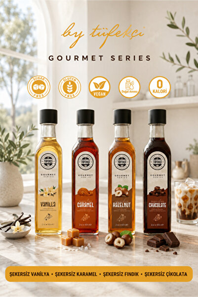 By Tüfekçi Şekersiz (Sugar Free) 4’lü Deneme Şurup Seti | Kahve Şurubu | Kalo...