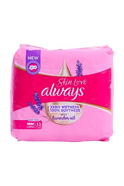 Always Skin Love, Up to Zero Wetness 100% Softness, Maxi Thick, 10 Pads