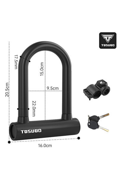 Choice Dark Grey TOSUOD Bicycle U Lock High-Strength Alloy Steel Motorcycle A...